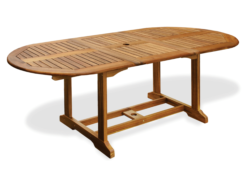 NEWCASTLE OVAL EXTENSION TABLE 150-200 x 90 x 72cm