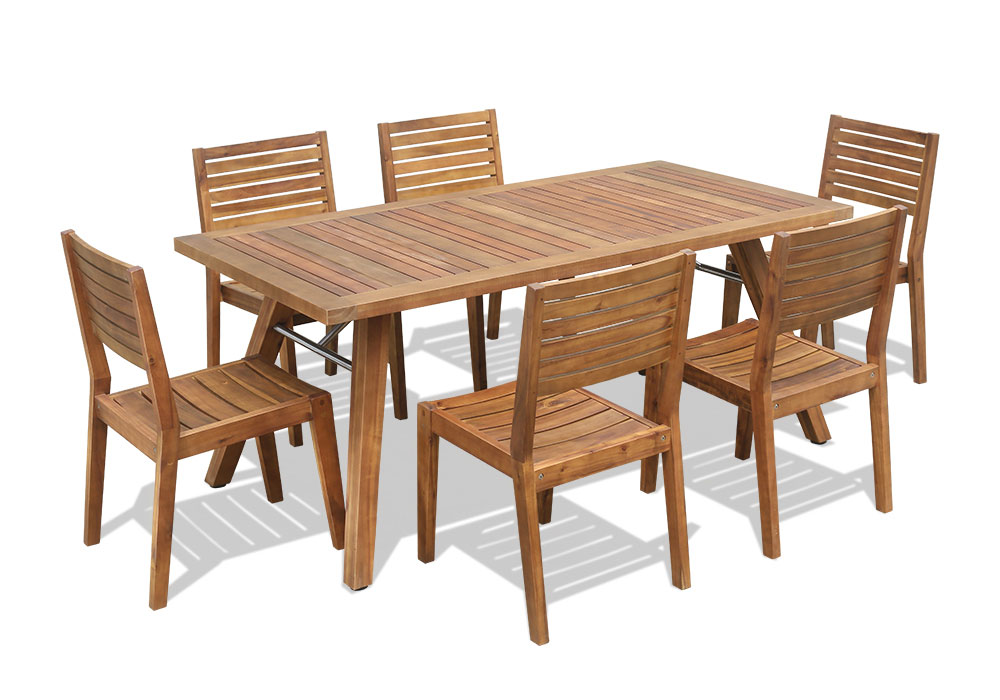 SET- SONTRA RECT.TABLE 180 x 90 x 76cm + HAINICH STACKING CHAIR